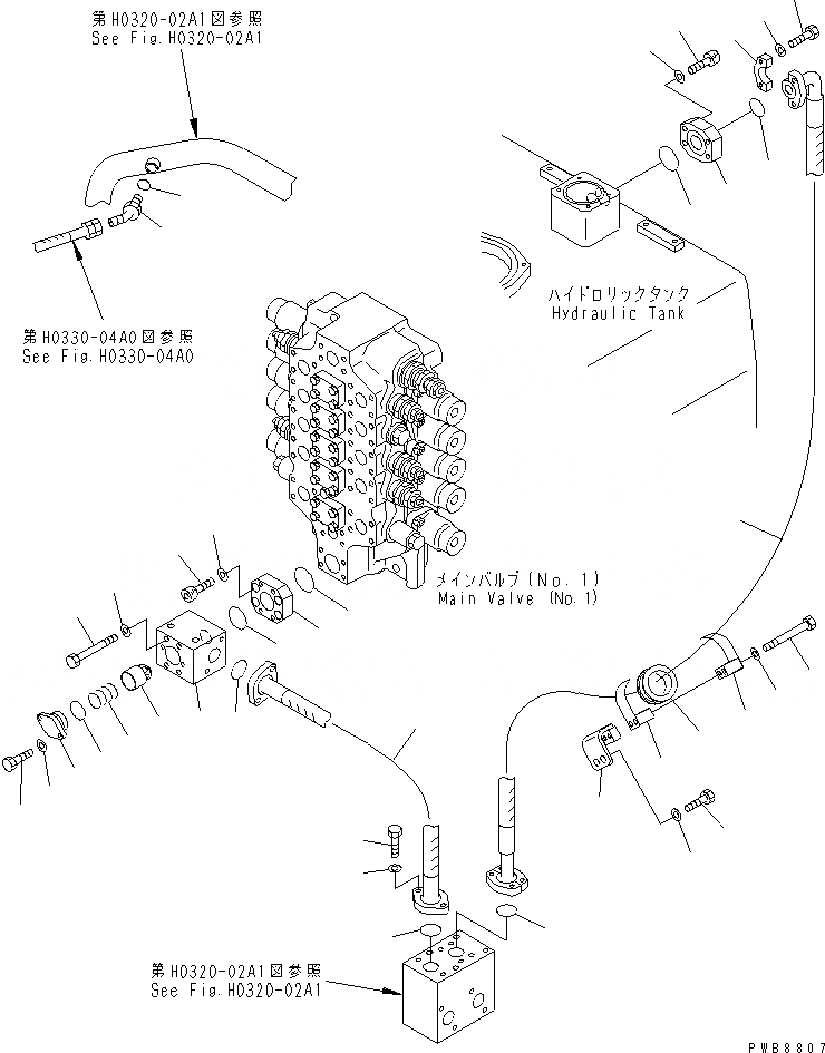 Схема запчастей Komatsu PC1100SP-6 - ВОЗВРАТНАЯ ЛИНИЯ (NO. КЛАПАН) (TROPICAL WEATHER СПЕЦ-Я.) ГИДРАВЛИКА