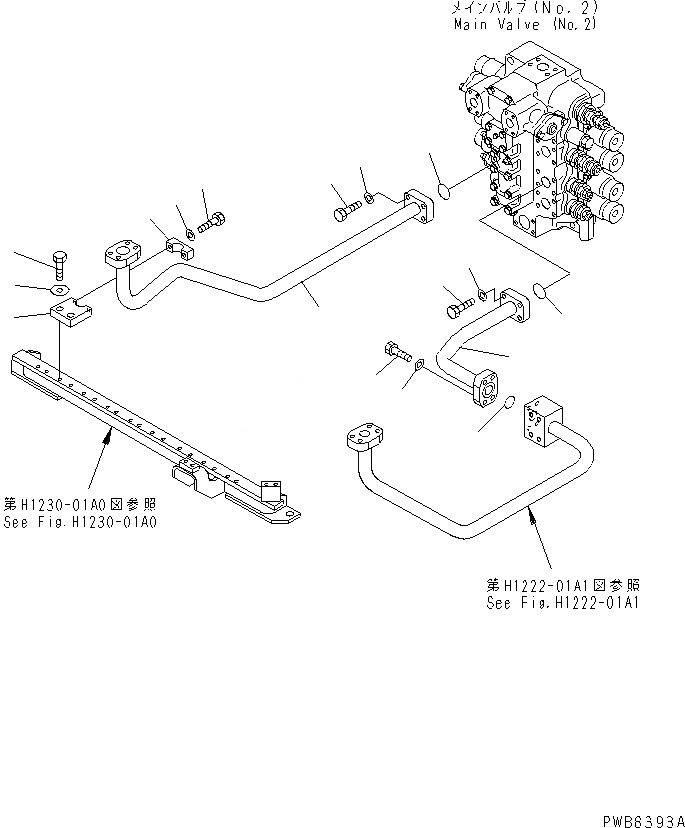 Схема запчастей Komatsu PC1100SP-6 - ЛИНИЯ КОВШАS (NO. КЛАПАН) (TROPICAL WEATHER СПЕЦ-Я.) ГИДРАВЛИКА