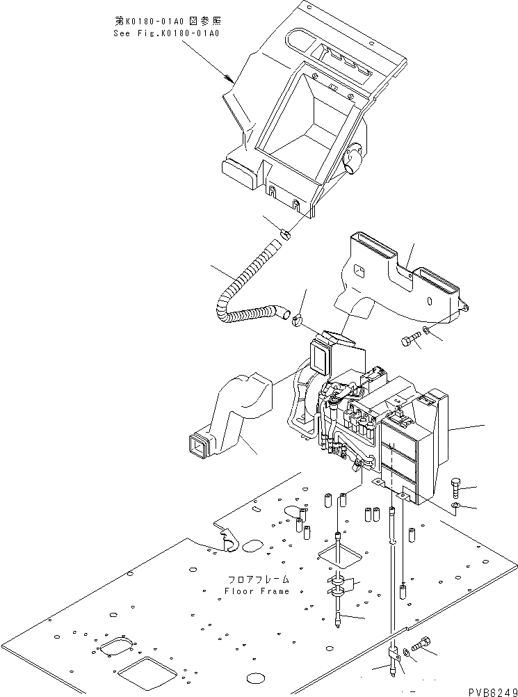 Схема запчастей Komatsu PC1100SP-6 - КОНДИЦ. ВОЗДУХА (ВОЗДУХОВОДЫ И БЛОК) КАБИНА ОПЕРАТОРА И СИСТЕМА УПРАВЛЕНИЯ