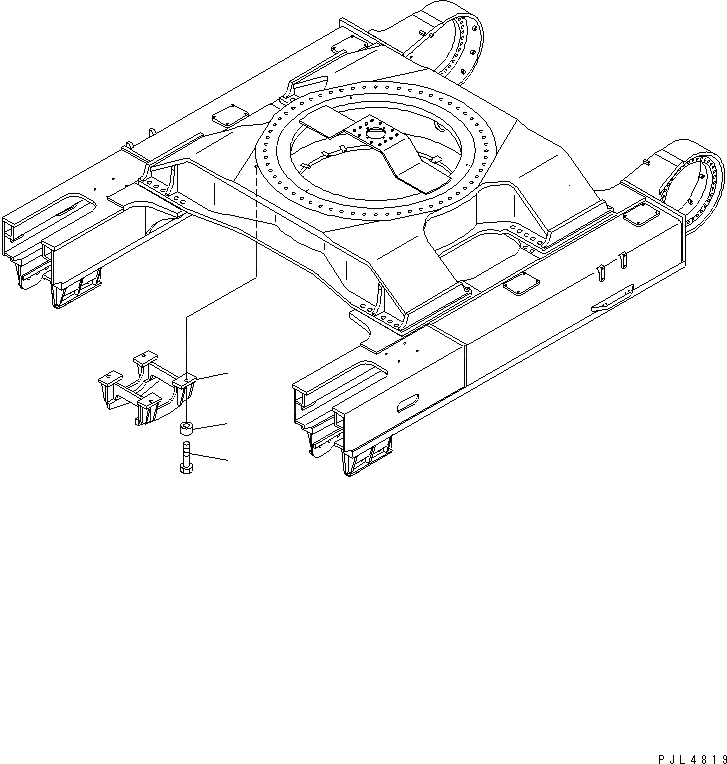 Схема запчастей Komatsu PC1100SP-6 - ГУСЕНИЧНАЯ РАМА (ЗАЩИТА КАТКОВ) (ПРАВ.)(№-) ХОДОВАЯ