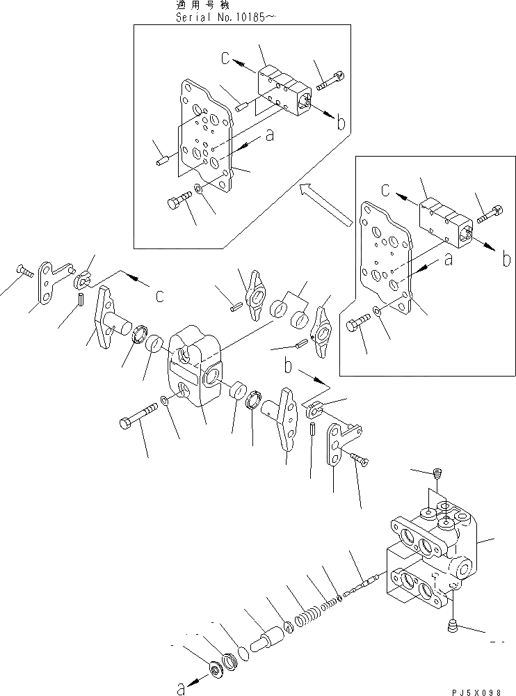 Схема запчастей Komatsu PC1100SP-6 - КЛАПАН PPC(ДЛЯ ХОДА) ОСНОВН. КОМПОНЕНТЫ И РЕМКОМПЛЕКТЫ