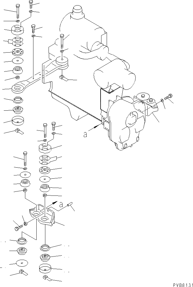 Схема запчастей Komatsu PC1100SE-6 - КРЕПЛЕНИЕ ДВИГАТЕЛЯ КОМПОНЕНТЫ ДВИГАТЕЛЯ