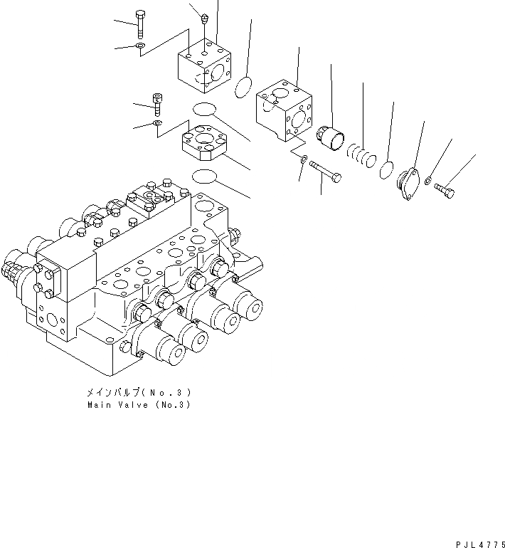 Схема запчастей Komatsu PC1100SE-6 - NO. КЛАПАН (КОНТРОЛЬ КЛАПАН)(№8-) ГИДРАВЛИКА