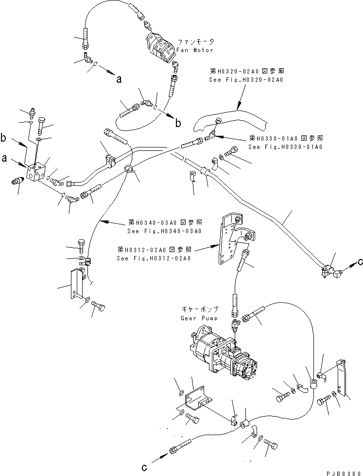 Схема запчастей Komatsu PC1100SE-6 - ВОЗВРАТНАЯ ЛИНИЯ (ПОСЛЕОХЛАДИТЕЛЬ МОТОР ТРУБЫ) ГИДРАВЛИКА
