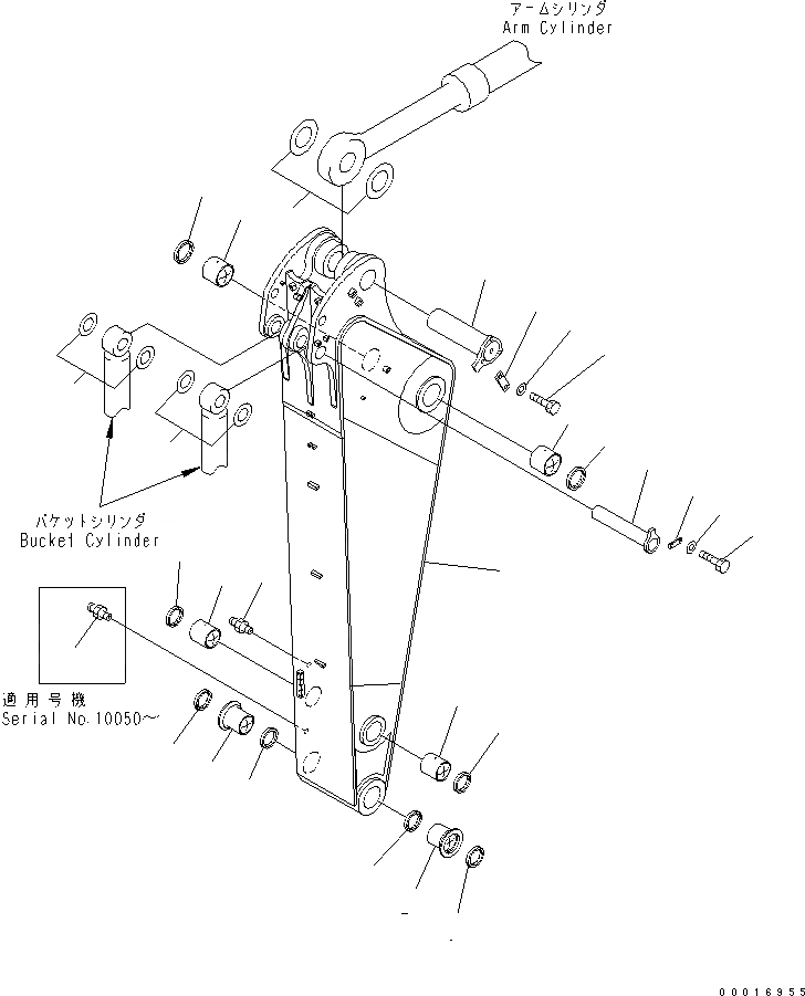 Схема запчастей Komatsu PC1100SE-6 - РУКОЯТЬ (.M) (ДЛЯ ЭКСКАВАТ.) (SE) РАБОЧЕЕ ОБОРУДОВАНИЕ