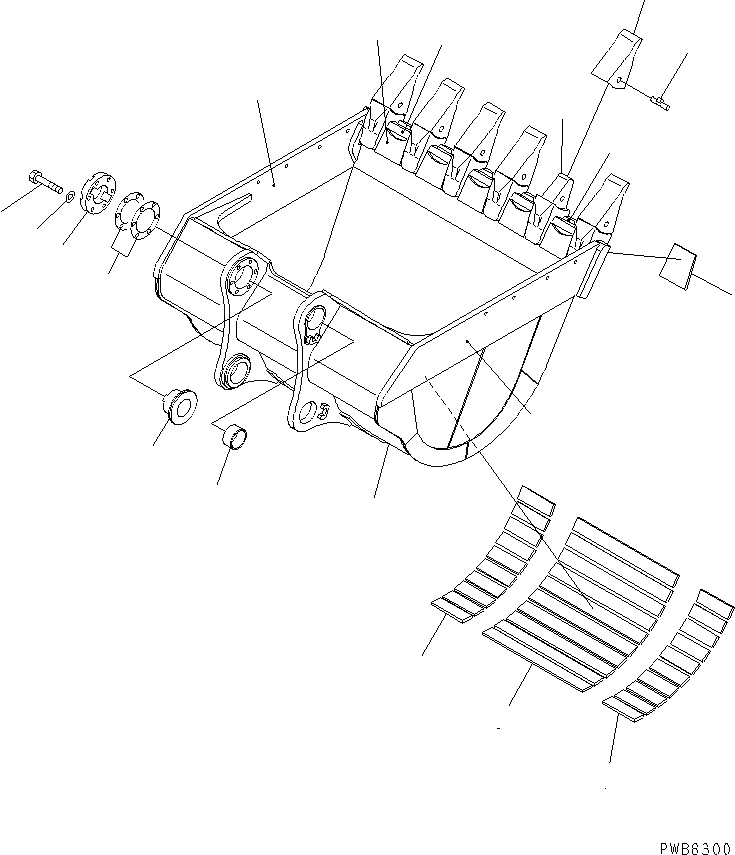 Схема запчастей Komatsu PC1100SE-6 - КОВШ¤ .M (CECE .7M)¤ 8MM (ГОРИЗОНТАЛЬН. ПАЛЕЦ)     (УСИЛЕНН.) РАБОЧЕЕ ОБОРУДОВАНИЕ
