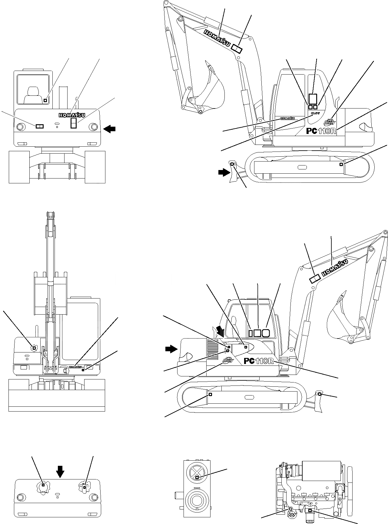 Схема запчастей Komatsu PC110R-1 - МАРКИРОВКА МАРКИРОВКА