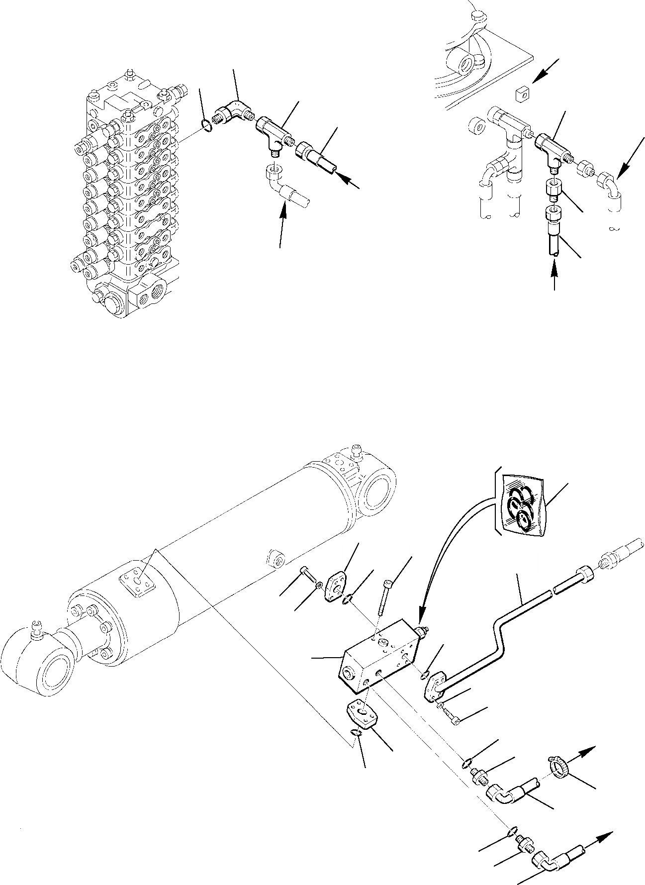 Схема запчастей Komatsu PC110R-1 - ГИДРОЛИНИЯ (ЦИЛИНДР РУКОЯТИ) (КЛАПАН БЕЗОПАСНОСТИ) УПРАВЛ-Е РАБОЧИМ ОБОРУДОВАНИЕМ