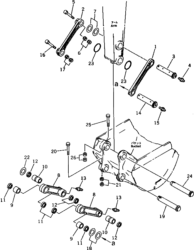 Схема запчастей Komatsu PC120-5C - СОЕДИНЕНИЕ КОВША РАБОЧЕЕ ОБОРУДОВАНИЕ (ЭКСКАВАТ.)