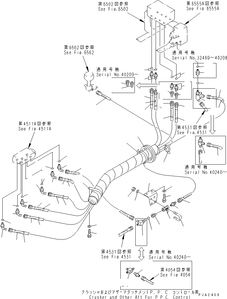 Схема запчастей Komatsu PC120-5S - ГИДРОЛИНИЯ (РАБОЧЕЕ ОБОРУДОВАНИЕ УПРАВЛ-Е¤ ЛЕВ.)(KOMATSU PATTERN №-7) (ДЛЯ WRIST УПРАВЛ-Е) СИСТЕМА УПРАВЛЕНИЯ И ОСНОВНАЯ РАМА