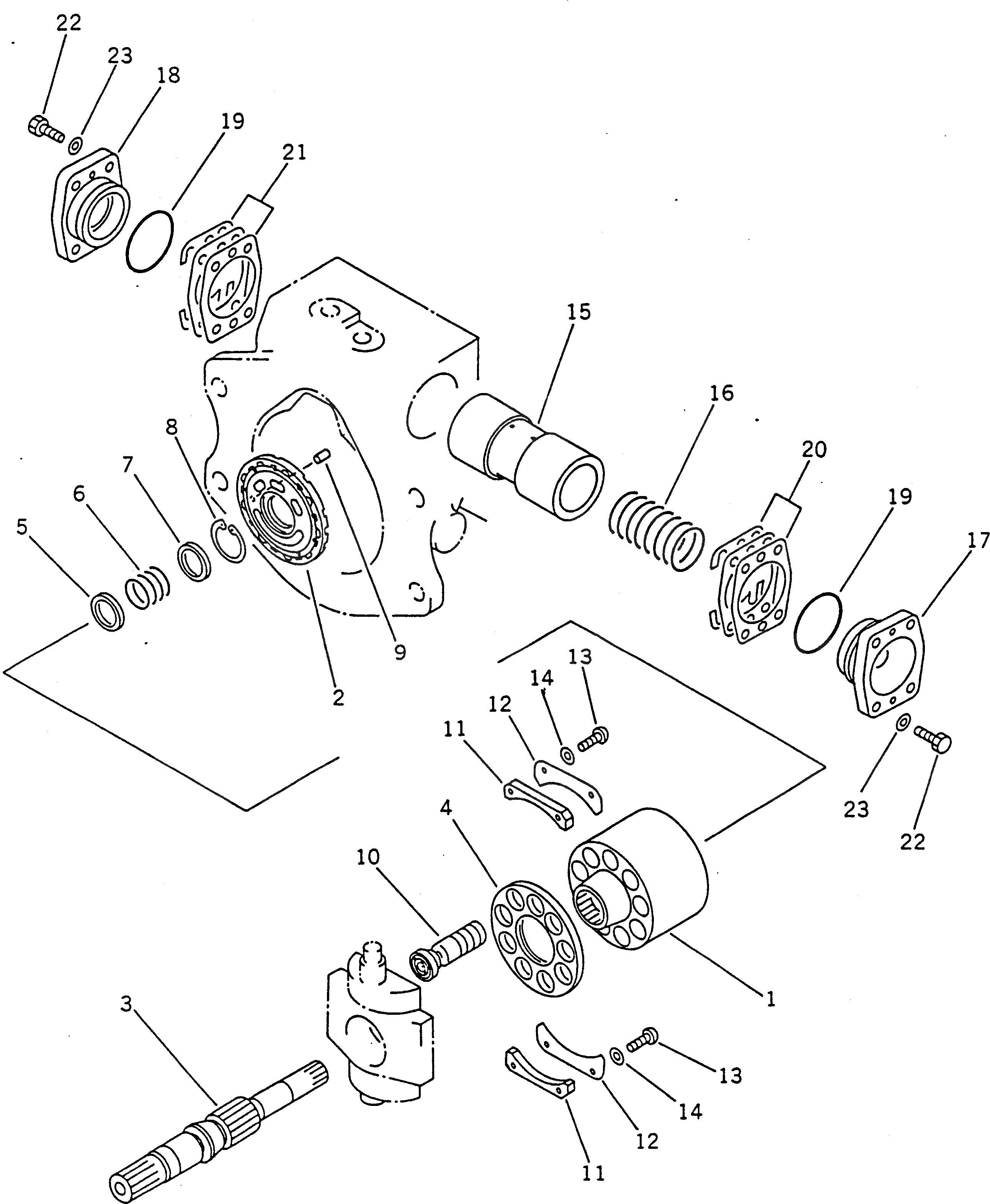 Схема запчастей Komatsu PC120-5S - ГИДР. НАСОС. (НАСОС SUB В СБОРЕ /) (/) УПРАВЛ-Е РАБОЧИМ ОБОРУДОВАНИЕМ