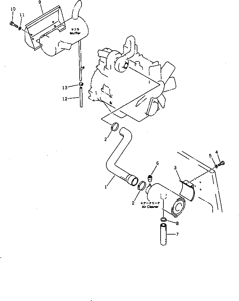 Схема запчастей Komatsu PC120-5M - КОМПОНЕНТЫ ДВИГАТЕЛЯ КОМПОНЕНТЫ ДВИГАТЕЛЯ И ЭЛЕКТРИКА