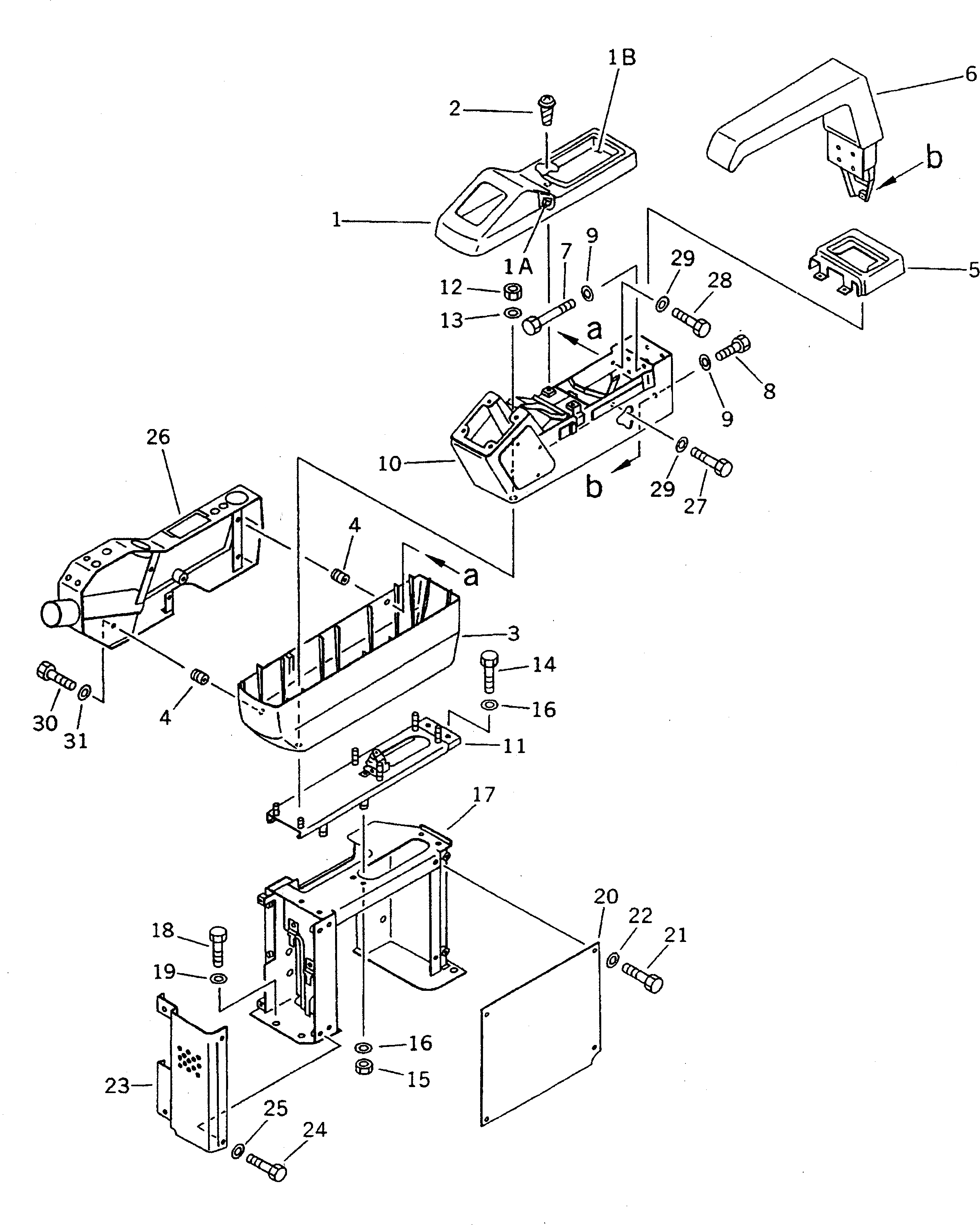 Схема запчастей Komatsu PC120-5M - ПРАВ. СТОЙКА И РЫЧАГ (ПЕРЕДН.) ЧАСТИ КОРПУСА