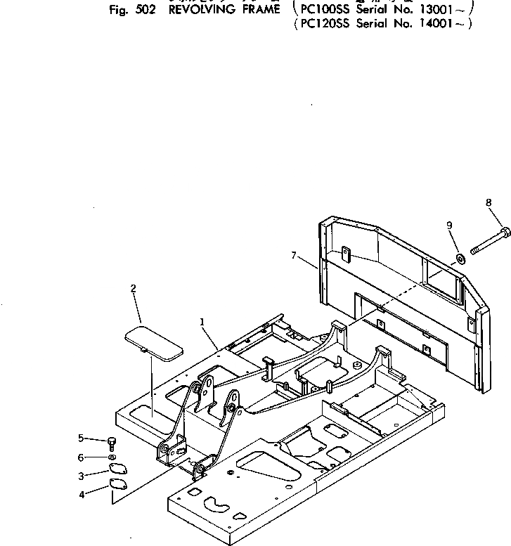 Схема запчастей Komatsu PC120-2 - ОСНОВНАЯ РАМА (PCSS) ОСНОВНАЯ РАМА И КАБИНА
