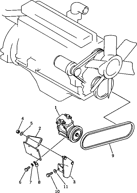 Схема запчастей Komatsu PC120-3 - СИДЕНЬЕ ОПЕРАТОРА (ДЛЯ WRIST УПРАВЛ-Е)(№88-) ОСНОВНАЯ РАМА И КАБИНА