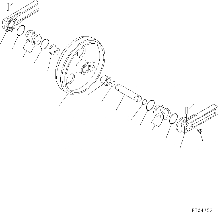 Схема запчастей Komatsu PC120-5X - ПЕРЕДН. ЛЕНИВЕЦ ХОДОВАЯ
