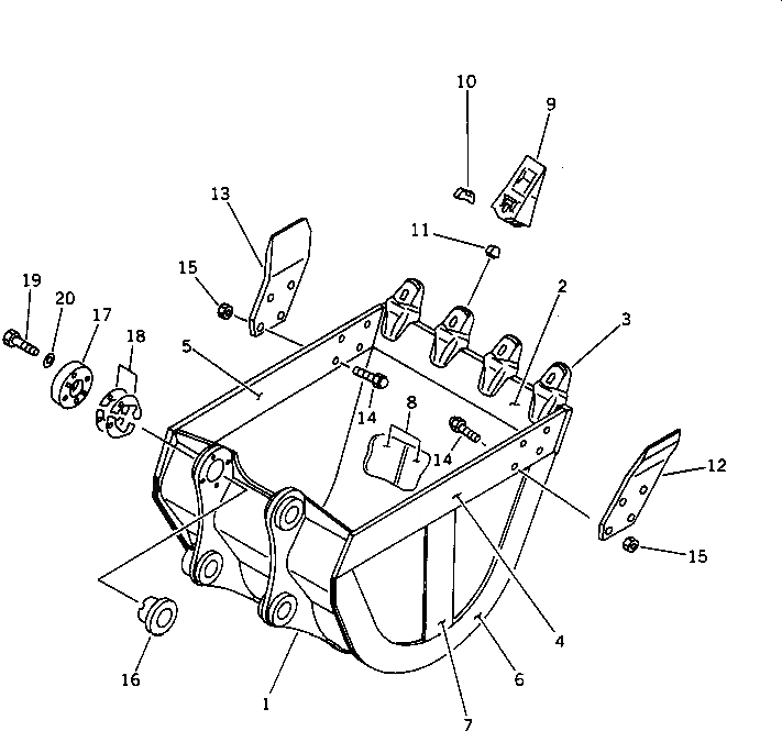 Схема запчастей Komatsu PC120-5X - УСИЛЕНН. КОВШ¤ .M 8MM (ВЕРТИКАЛЬН. ПАЛЕЦ) РАБОЧЕЕ ОБОРУДОВАНИЕ