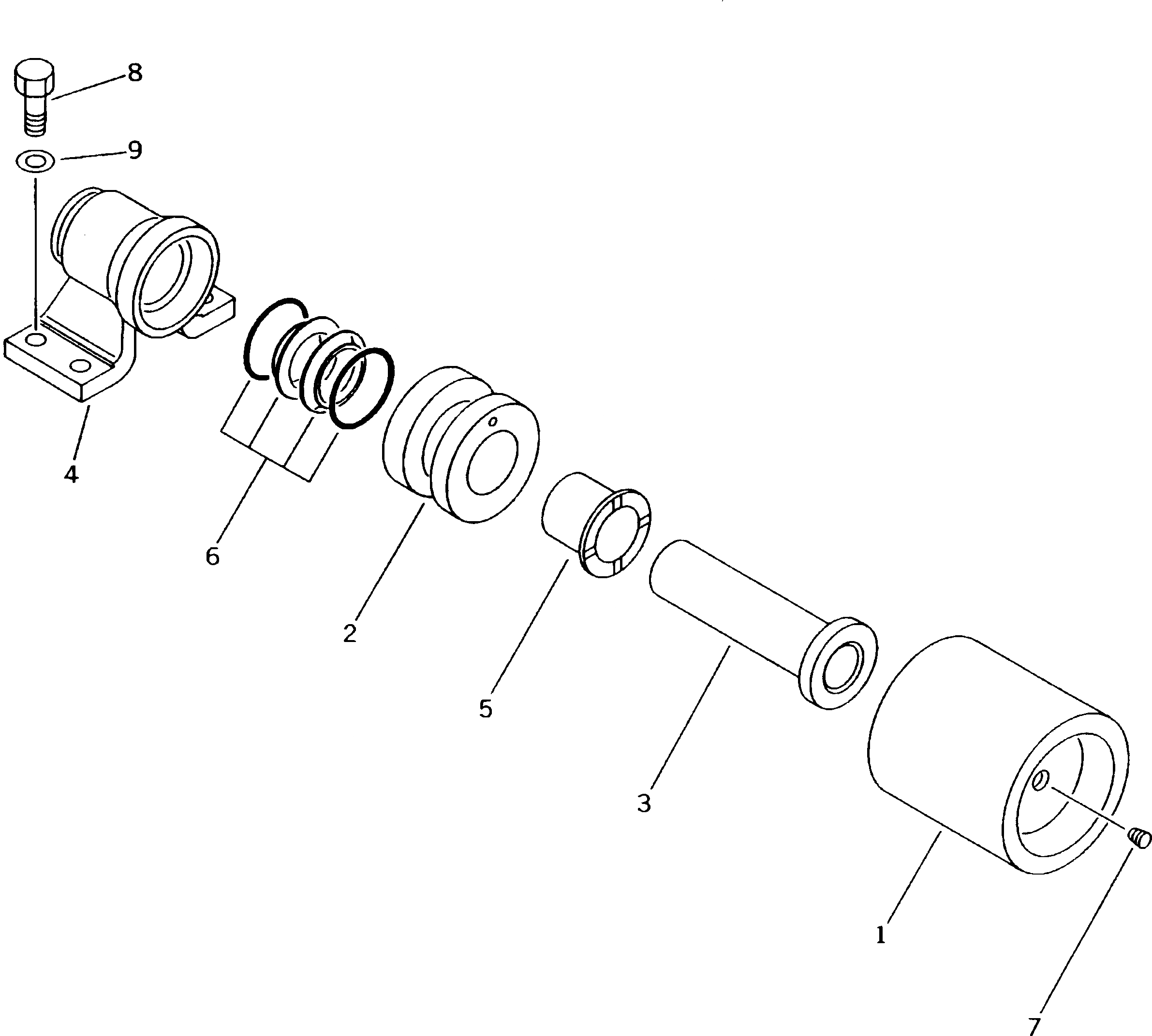 Схема запчастей Komatsu PC120-5K - ПОДДЕРЖИВАЮЩИЙ КАТОК ХОД И ХОДОВАЯ