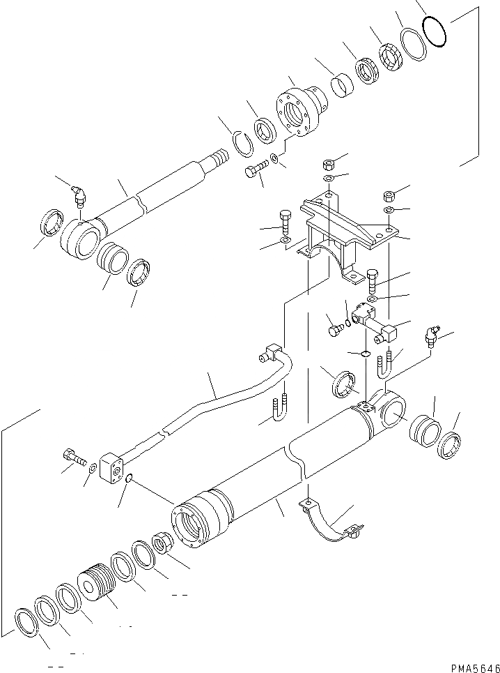Схема запчастей Komatsu PC120-6 - ЦИЛИНДР КОВША (ДЛЯ ПОВОРОТН. РУКОЯТЬ)(№-) ОСНОВН. КОМПОНЕНТЫ И РЕМКОМПЛЕКТЫ