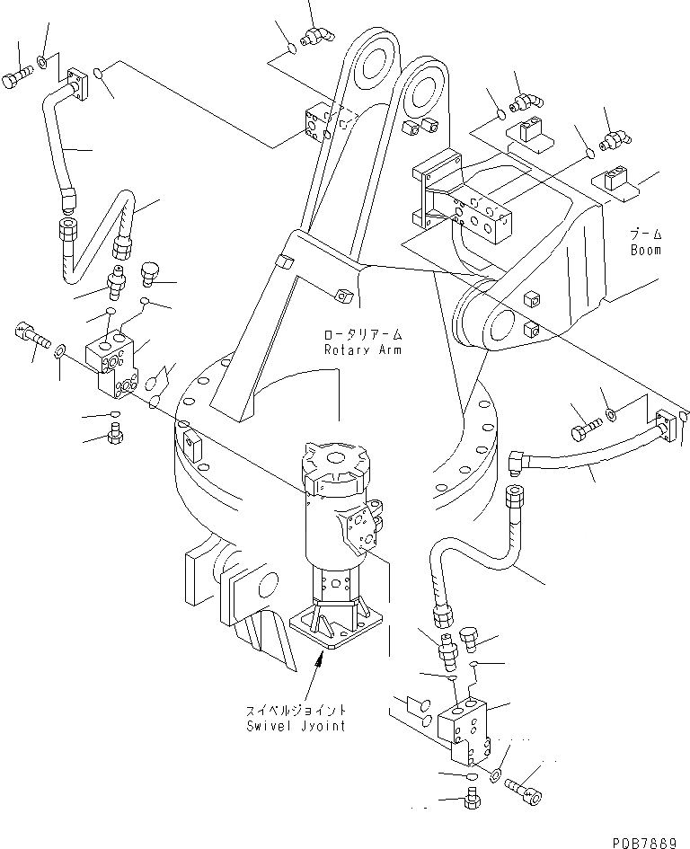 Схема запчастей Komatsu PC120-6Z - ПОВОРОТН. РУКОЯТЬ (ЦИЛИНДР КОВША) (1 РУКОЯТЬ)(№977-) РАБОЧЕЕ ОБОРУДОВАНИЕ