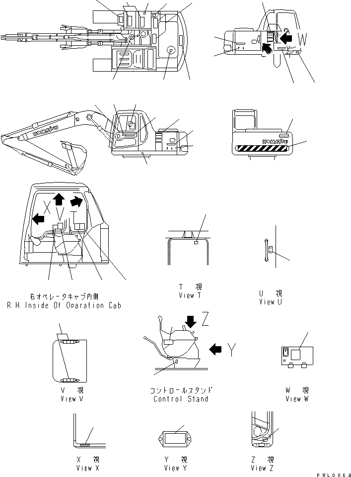 Схема запчастей Komatsu PC120-6Z - МАРКИРОВКА (РОССИЯ) (БЕЗ ГУСЕНИЧНАЯ РАМА)(№977-) МАРКИРОВКА