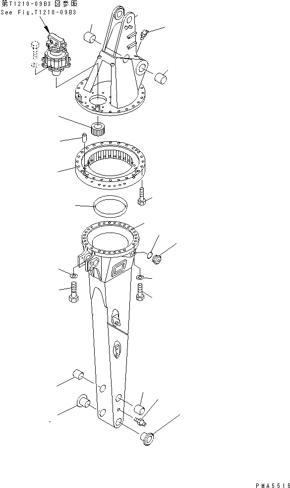 Схема запчастей Komatsu PC120-6 - ПОВОРОТН. РУКОЯТЬ (1 И 2 РУКОЯТЬ) (-ACTUATER НАВЕСН. ОБОРУД) РАБОЧЕЕ ОБОРУДОВАНИЕ