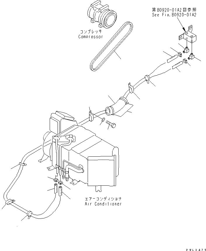 Схема запчастей Komatsu PC120-6Z - КОНДИЦ. ВОЗДУХА (ГИДР. ПРОВОД. ОБОГРЕВАТЕЛЯ AND ВОЗДУХОВОДЫ)(№7-) КАБИНА ОПЕРАТОРА И СИСТЕМА УПРАВЛЕНИЯ