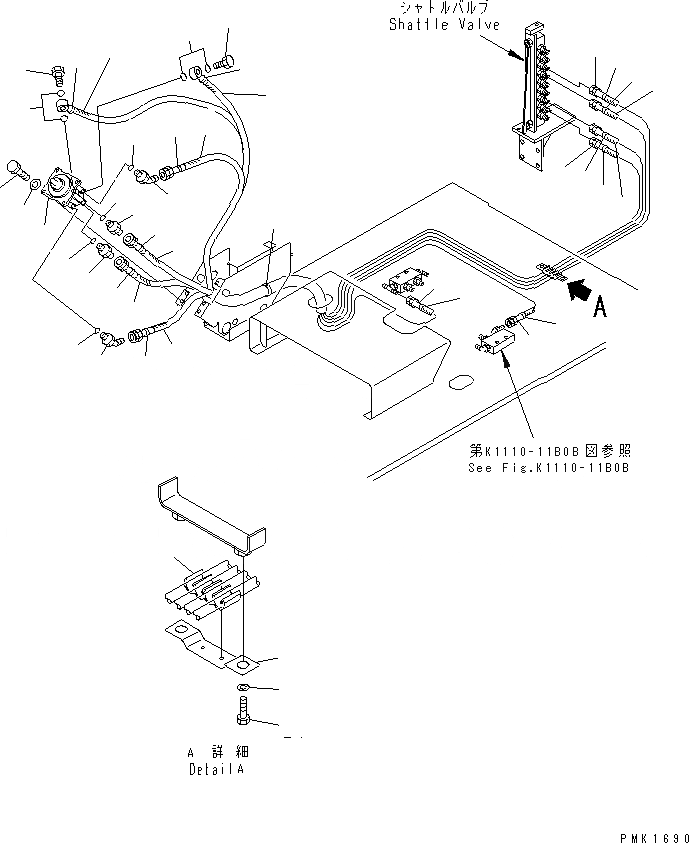 Схема запчастей Komatsu PC120-6Z - ОСНОВН. КОНСТРУКЦИЯ (P.P.C. РАБОЧАЯ ЛИНИЯ) (ПАТРУБКИ ПРАВОЙ СТОЙКИ)(№7-97) КАБИНА ОПЕРАТОРА И СИСТЕМА УПРАВЛЕНИЯ