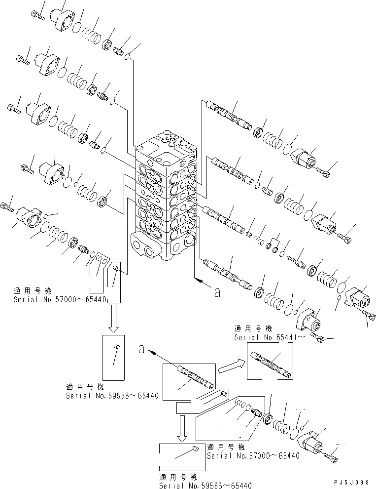 Схема запчастей Komatsu PC120-6Z - ОСНОВН. КЛАПАН (-КЛАПАН) (/)(№7-) ОСНОВН. КОМПОНЕНТЫ И РЕМКОМПЛЕКТЫ
