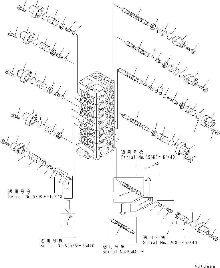 Схема запчастей Komatsu PC120-6Z - ОСНОВН. КЛАПАН (8-КЛАПАН) (/)(№7-) ОСНОВН. КОМПОНЕНТЫ И РЕМКОМПЛЕКТЫ