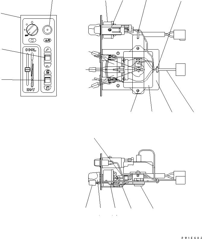Схема запчастей Komatsu PC120-6Z - ПАНЕЛЬ УПРАВЛЕНИЯ (С КОНДИЦИОНЕРОМ)(№7-) ОСНОВН. КОМПОНЕНТЫ И РЕМКОМПЛЕКТЫ