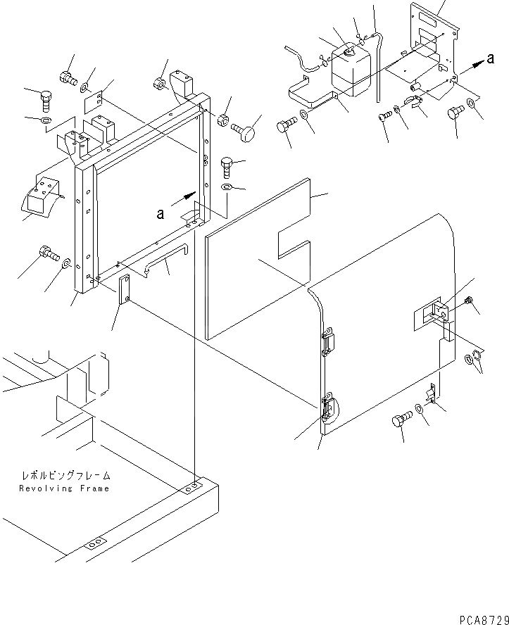 Схема запчастей Komatsu PC120-6Z-A1 - ДВЕРЬ ЛЕВ.(№9-) ЧАСТИ КОРПУСА