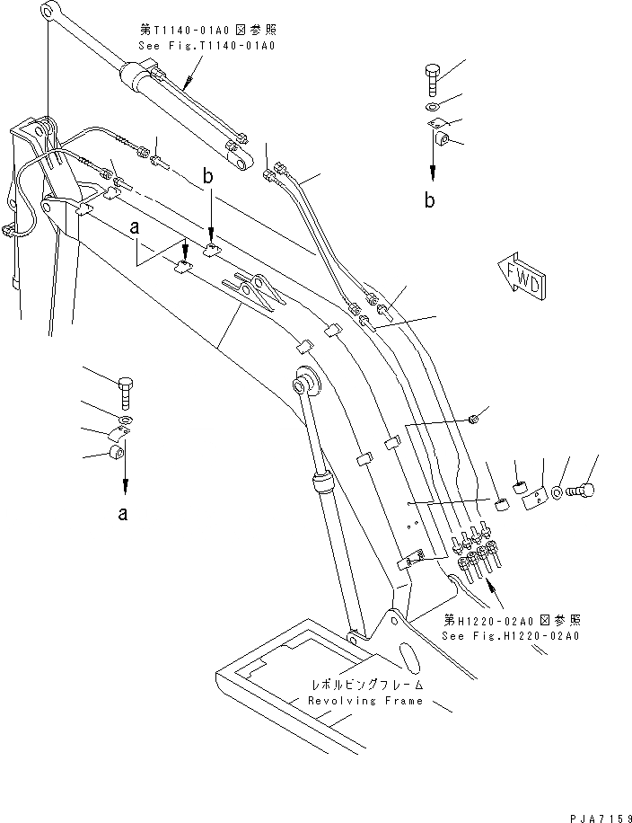 Схема запчастей Komatsu PC120-6Z-A1 - СТРЕЛА (ГИДРАВЛ ЛИНИЯ)(№-) РАБОЧЕЕ ОБОРУДОВАНИЕ