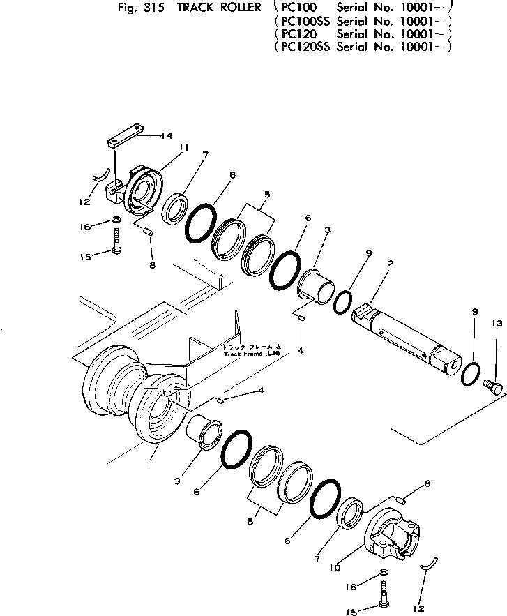 Схема запчастей Komatsu PC120-1 - ОПОРНЫЙ КАТОК ХОДОВАЯ