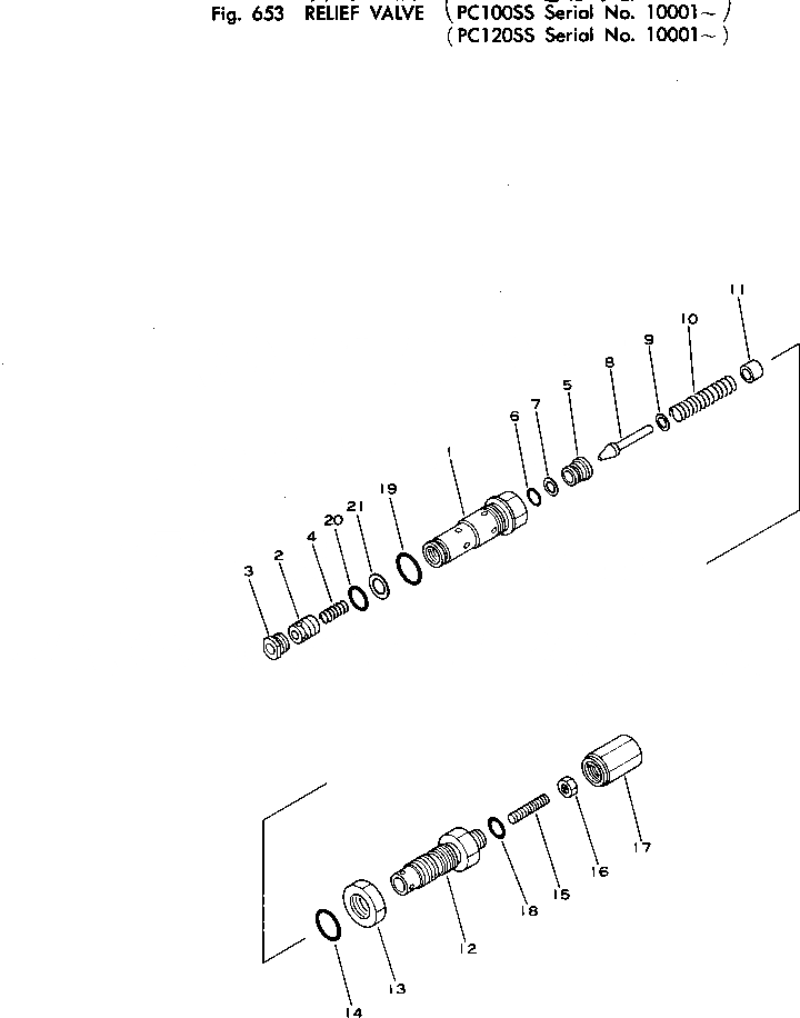 Схема запчастей Komatsu PC120-1 - РАЗГРУЗ. КЛАПАН (PCSS) ГИДРАВЛИКА