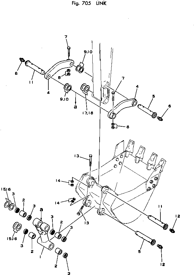 Схема запчастей Komatsu PC120-1 - СОЕДИНИТЕЛЬН. ЗВЕНО РАБОЧЕЕ ОБОРУДОВАНИЕ