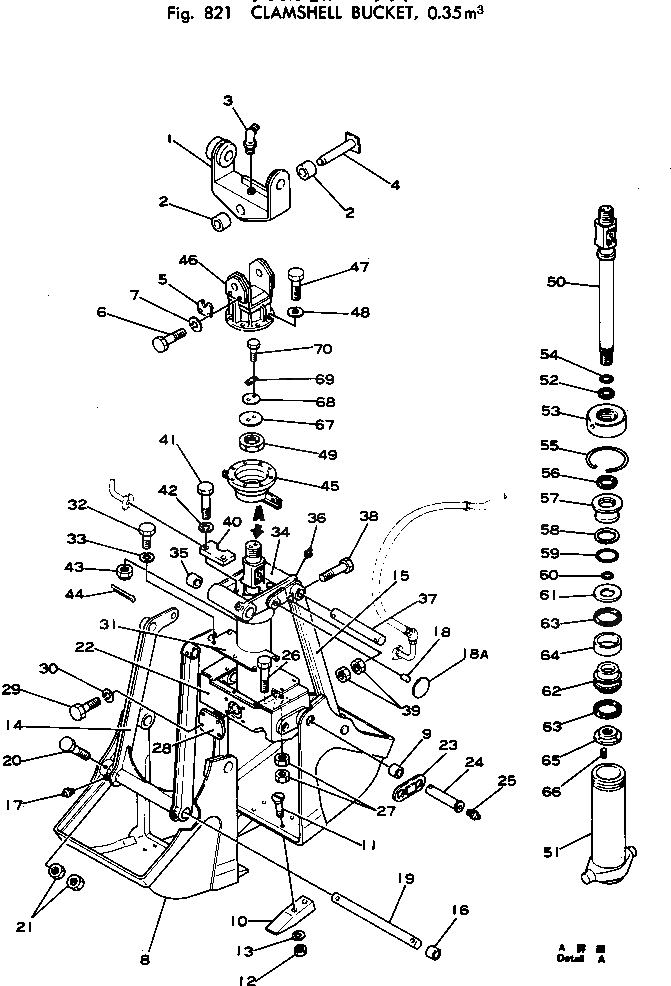 Схема запчастей Komatsu PC120-1 - ГРЕЙФЕРН. КОВШ¤ .M ОПЦИОННЫЕ КОМПОНЕНТЫ