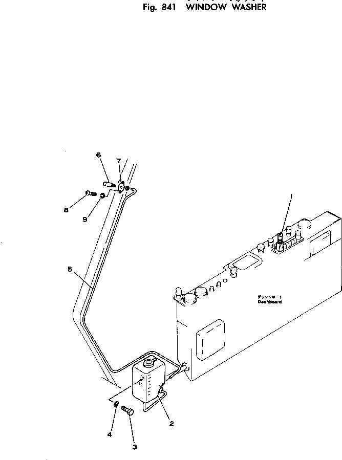Схема запчастей Komatsu PC120-1 - ОМЫВАТЕЛЬ СТЕКЛА ОПЦИОННЫЕ КОМПОНЕНТЫ