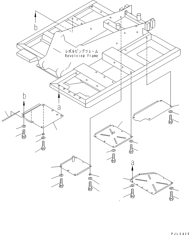 Схема запчастей Komatsu PC120-6H - НИЖН. КРЫШКА(№7-) ЧАСТИ КОРПУСА