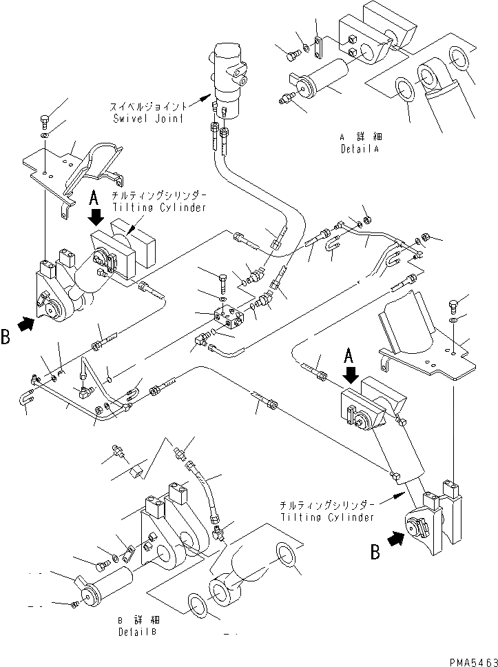 Схема запчастей Komatsu PC120-6H - НАКЛОН.ING ЦИЛИНДР И ТРУБЫ (ТРУБЫ И ПАЛЕЦ)(№-89) ХОДОВАЯ