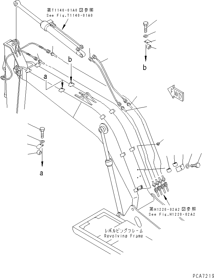Схема запчастей Komatsu PC120-6H - СТРЕЛА (ГИДРАВЛ ЛИНИЯ)(№-89) РАБОЧЕЕ ОБОРУДОВАНИЕ