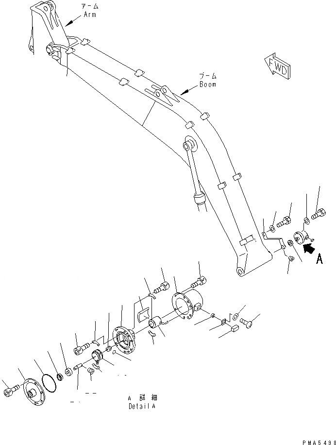 Схема запчастей Komatsu PC120-6H - СТРЕЛА (ДАТЧИК И ДАТЧИК РЫЧАГ) (СТРЕЛА FOOT )(№-89) РАБОЧЕЕ ОБОРУДОВАНИЕ