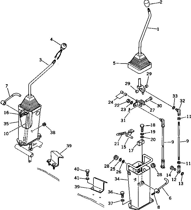 Схема запчастей Komatsu PC120-3 - РЫЧАГ УПРАВЛЕНИЯ РАБОЧИМ ОБОРУДОВАНИЕМ (ДЛЯ УДЛИНН. РЫЧАГ УПРАВЛ-Е)(№-) ПОВОРОТН. И СИСТЕМА УПРАВЛЕНИЯ