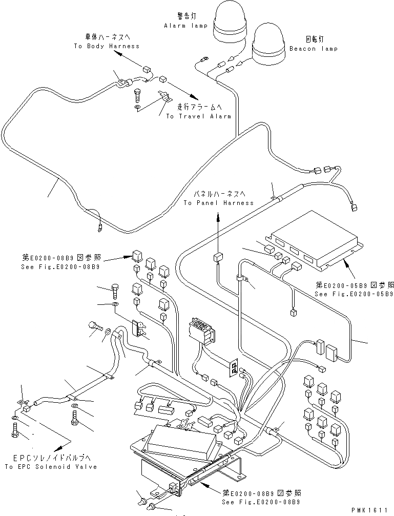 Схема запчастей Komatsu PC120-6J - ЭЛЕКТРОПРОВОДКА (E.P.C. Э/ПРОВОДКА) (ЭЛЕКТР.) (РАДИО УПРАВЛ-Е СПЕЦ-Я.)(№7-89) ЭЛЕКТРИКА