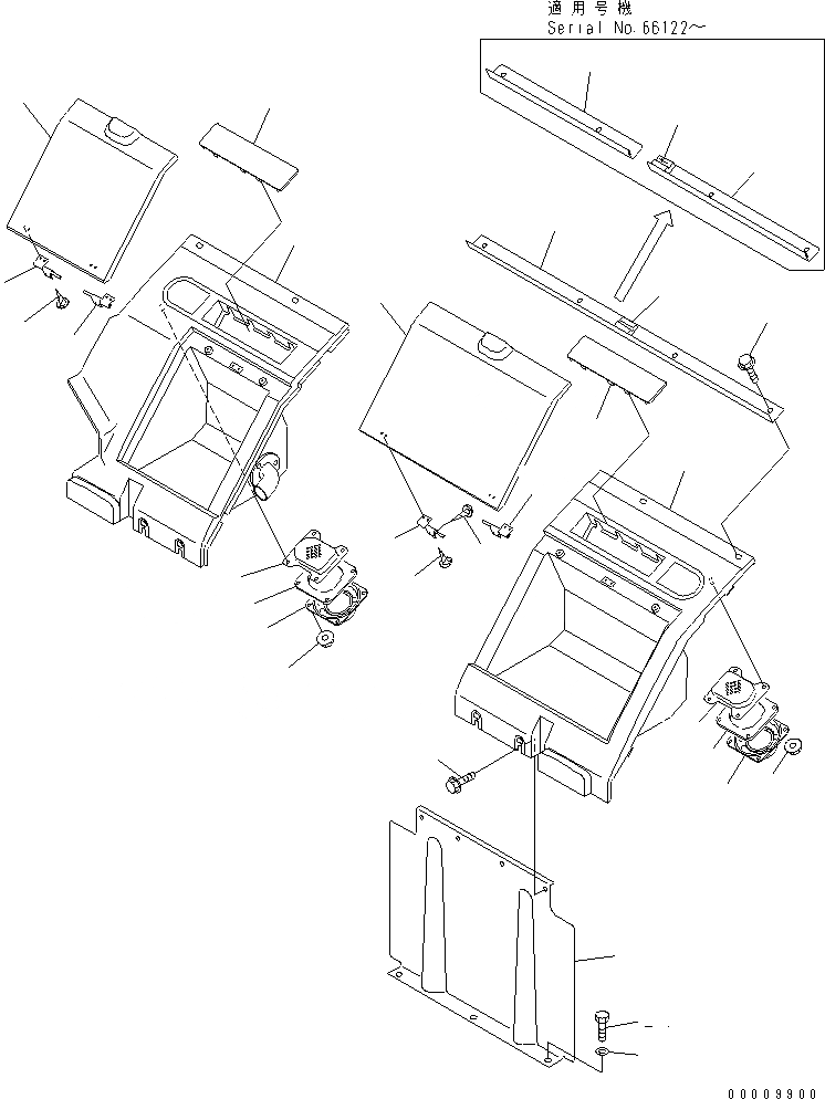 Схема запчастей Komatsu PC120-6J - ЗАДН. ЧАСТЬ КОРПУСА СИДЕНЬЯ (С ГРОМКОГОВОРИТЕЛЕМ) (С ОБОГРЕВ-ЛЕМ)(№-) КАБИНА ОПЕРАТОРА И СИСТЕМА УПРАВЛЕНИЯ