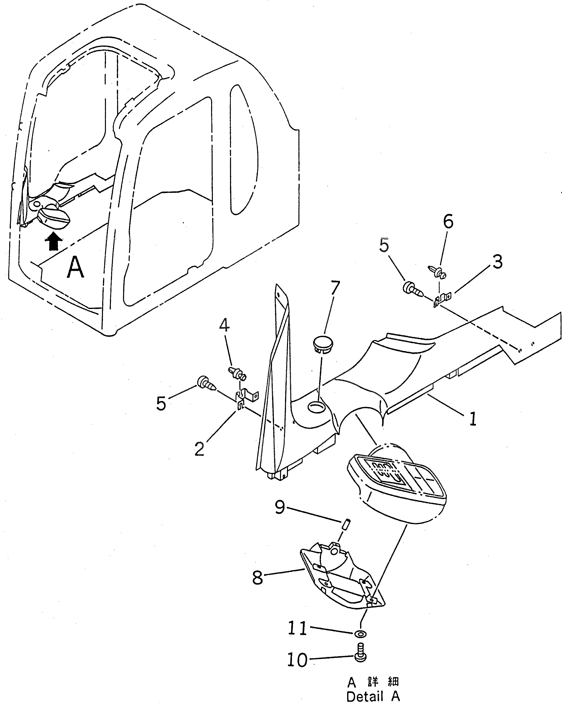 Схема запчастей Komatsu PC120-6J - КАБИНА (КРЫШКА ПАНЕЛИ С МОНИТОРОМ)(№-) КАБИНА ОПЕРАТОРА И СИСТЕМА УПРАВЛЕНИЯ