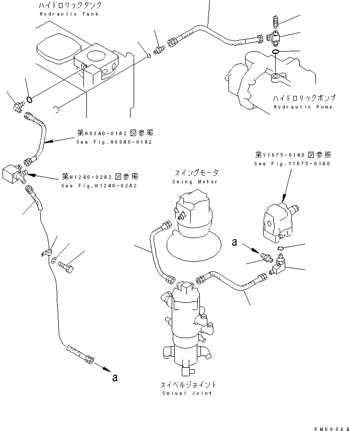Схема запчастей Komatsu PC120-6S - ВОЗВРАТН. ЛИНИЯ (С СТРЕЛА И РУКОЯТЬ СТОПОРН. КЛАПАН)(№-999) ГИДРАВЛИКА