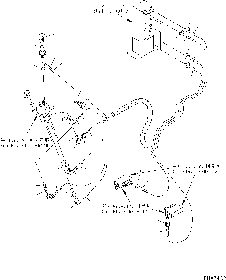 Схема запчастей Komatsu PC120-6S - ПОЛ (P.P.C. РАБОЧАЯ ЛИНИЯ ЛЕВ.)(№-999) КАБИНА ОПЕРАТОРА И СИСТЕМА УПРАВЛЕНИЯ