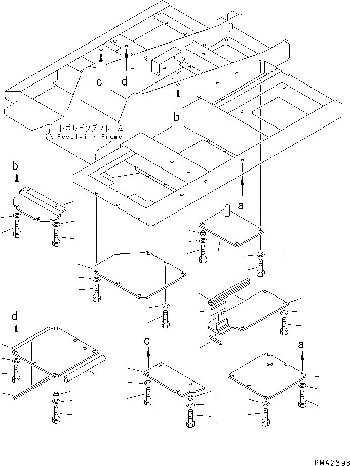 Схема запчастей Komatsu PC120-6S - НИЖН. КРЫШКА(№-) ЧАСТИ КОРПУСА