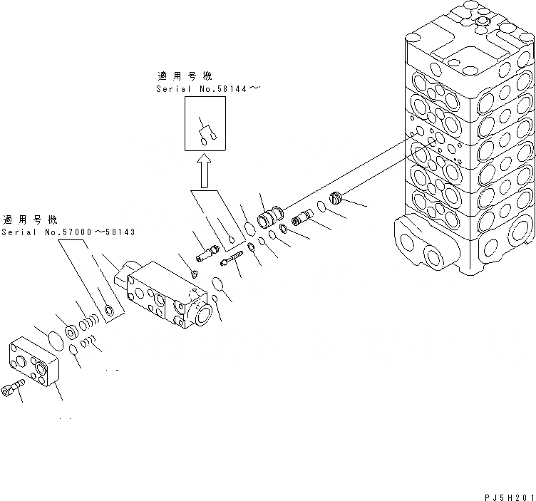 Схема запчастей Komatsu PC120-6E0 - ОСНОВН. КЛАПАН (-КЛАПАН) (/) ОСНОВН. КОМПОНЕНТЫ И РЕМКОМПЛЕКТЫ